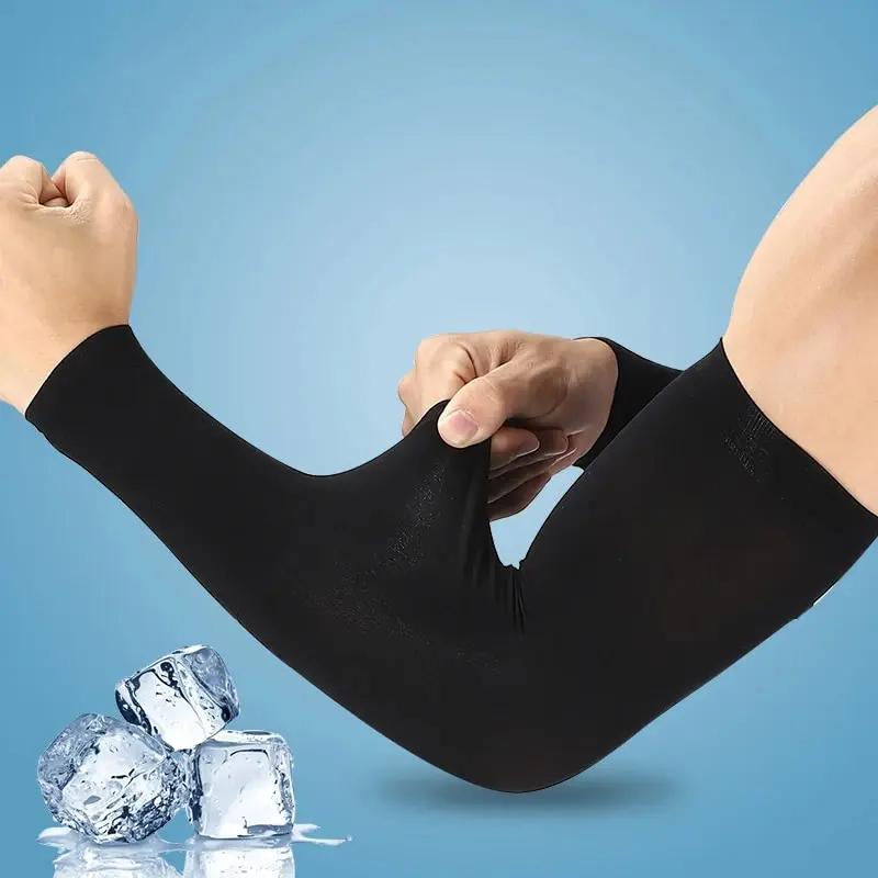 Maniche Sportive in Seta di Ghiaccio Protezione Solare UV per Ciclismo Viaggi all'Aperto Corsa Palestra Fitness Maniche Fresche Estive