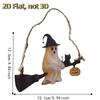 2D Flat Halloween Flying Broomstick Ghost Dark Style Iron Ghost Hanging Light with Broom Pumpkin Halloween Ghost Light