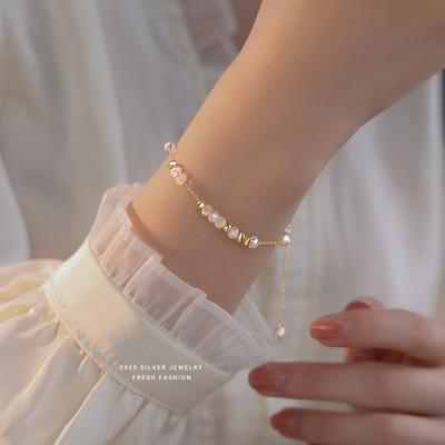 Bracelet Irregular Coloré en Argent Sterling 925 pour Femmes Mode Coréenne Cadeau Doux Accessoires de Bijoux