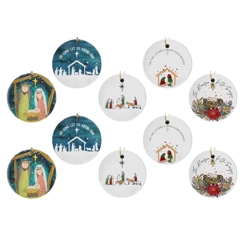 

10Pcs Clear Holiday Decorations Durable Hanging Ornament Feature Snowflake Tree Bell Pattern 1