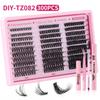 Cross-Border 300 Clusters D Curl Faux Eyelash Set: 10-18mm Dense Flower Cluster DIY Eyelashes