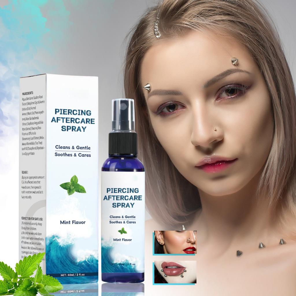 Post Piercing Care Spray A Quick Soothing Moisturizing Spray For Ear, Nose And Tummy Piercings For Quick Recovery,60ML
