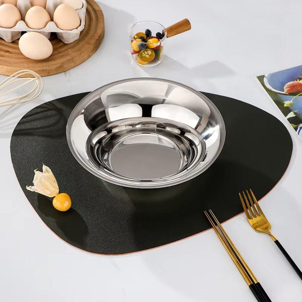 304 Stainless Steel Fruit Plate Rust-Proof Serving Dishes Thicken Snack Storage Tray  Snack Storage