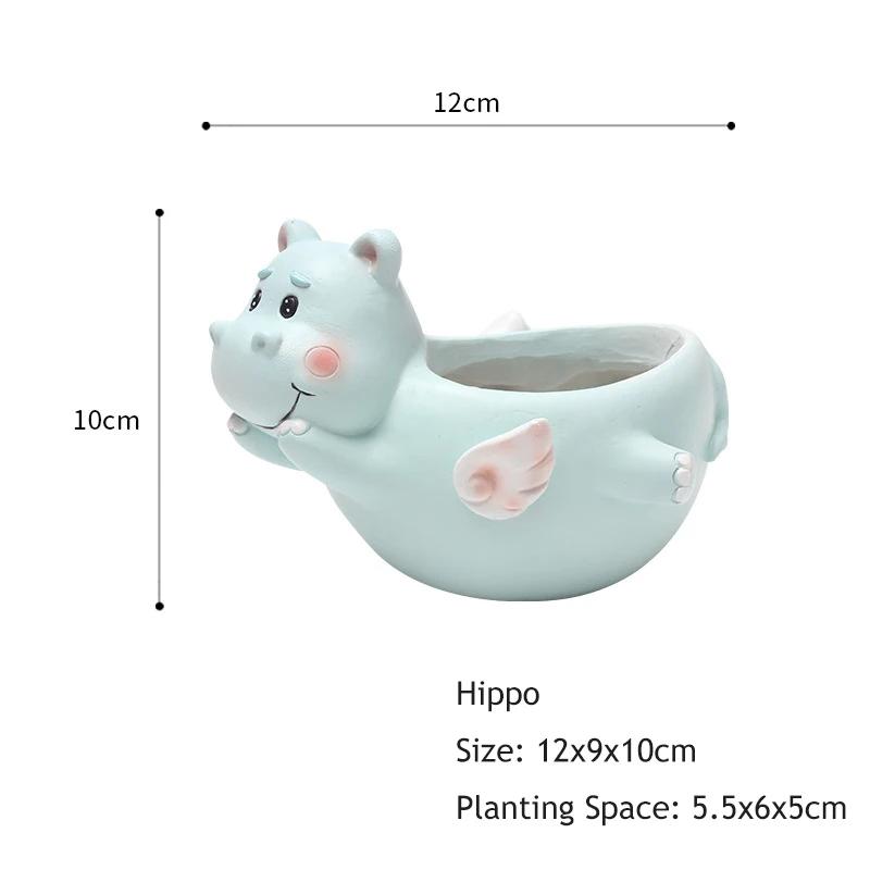 

Cute Animal Flower Pot for Succulent Cactus Plants, Resin Garden Planters Pots Ornamental Figurines Home Office Tabletop Decor