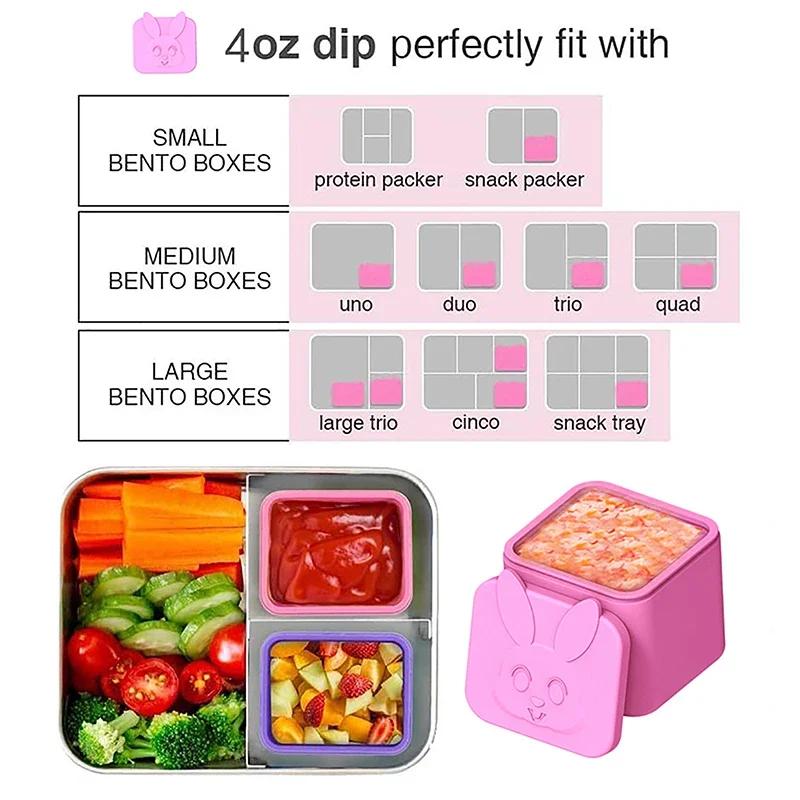 Silicone Salad Dressing Container Leakproof Sauce Cup Portable Lunch Box Dipping Condiment Storage Bottle for Office Travel