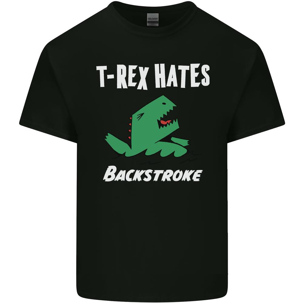 TRex Hates Backstroke Funny Swimmer Swim Kids T-shirt Childrens M