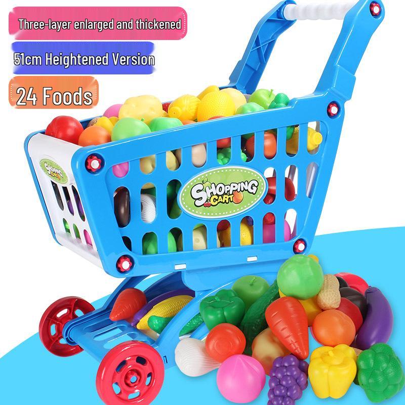 Kids' Shopping Cart Toy Set with Fruit Cutting (Multiple Sizes)