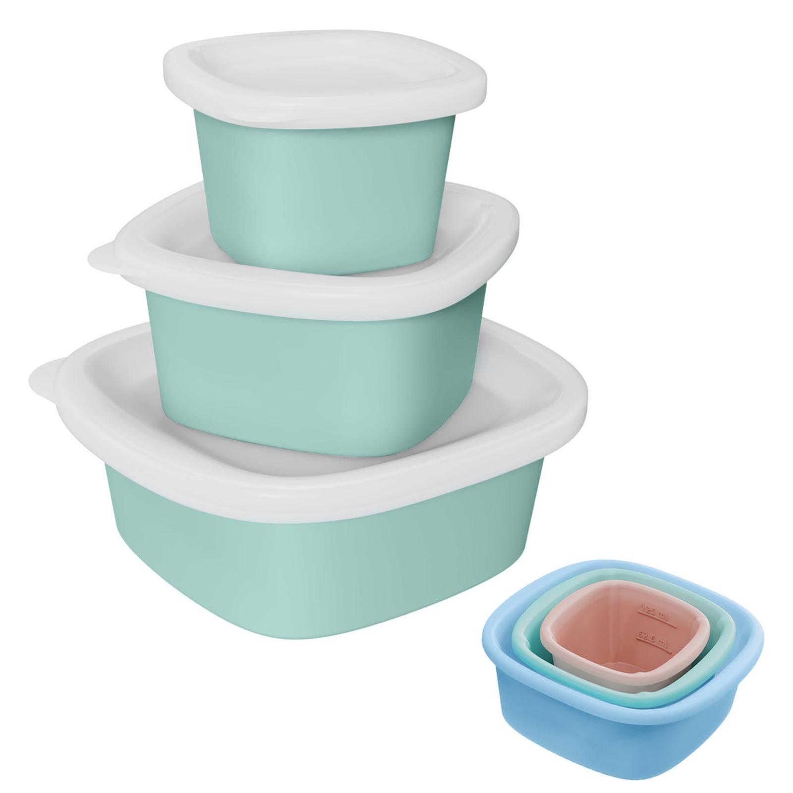 

Food Grade Silicone Food Storage Container, Single Layer Sealed Lunch Box, Kids Snack Fruit Divided Box for Home one size зелений