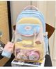 School bag 2025 high value contrasting colors large capacity dopamine middle and high school student school bag versatile cute sweet backpack