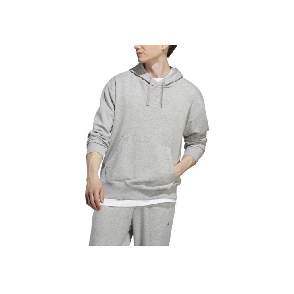 adidas All Szn French Terry Hoodie Medium Grey Heather Men Streetwear IC9759