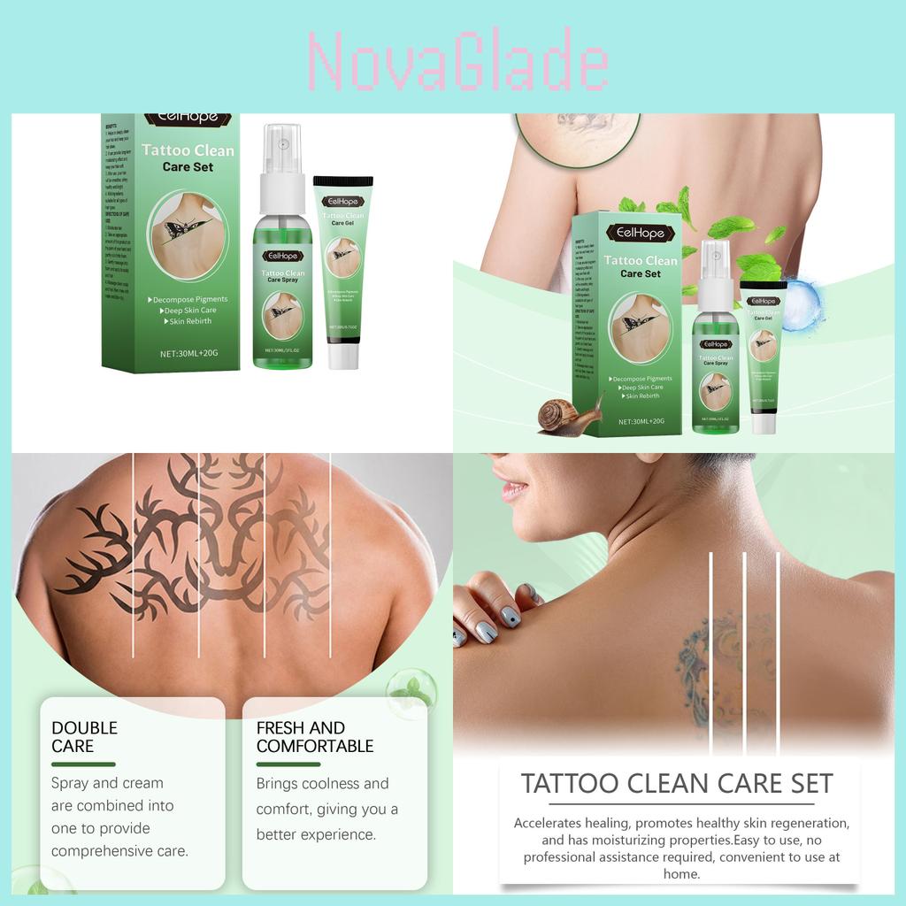 Eelhope Professional Tattoo Covering Care Set With Nourishing Repair Spray And Cream For All Skin Types