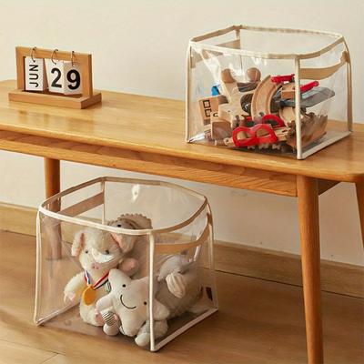 1Pc Transparent Toy Storage Basket Building Blocks Plush Toys Large Capacity Multifunctional Storage Box Home Storage Organizat