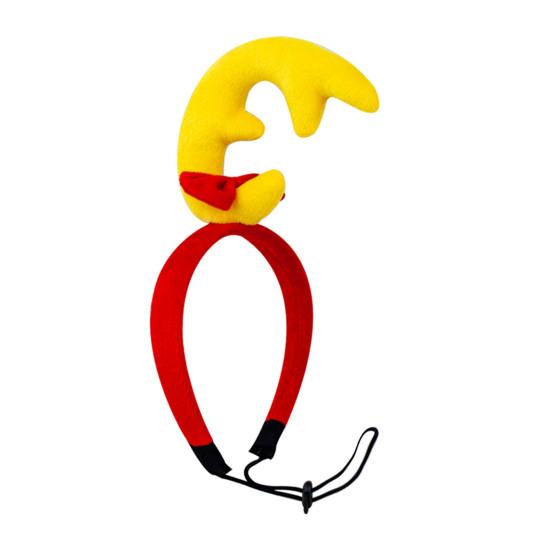 Dog Antler Headband Christmas Pet Costume Hairband Adjustable Headband with Bow Floppy Ears for Medium Large Dogs Holiday Party Dress-up