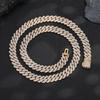 12mm Diamond Cuban Chain Necklace, Hip-hop Trendy Cool Unisex Necklace, Personalized Style Geometric Design Accessory
