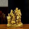 Aris & Juno Copper Five Gods of Wealth Statue - Traditional Chinese Feng Shui Prosperity Sculpture for Home and Office Decor