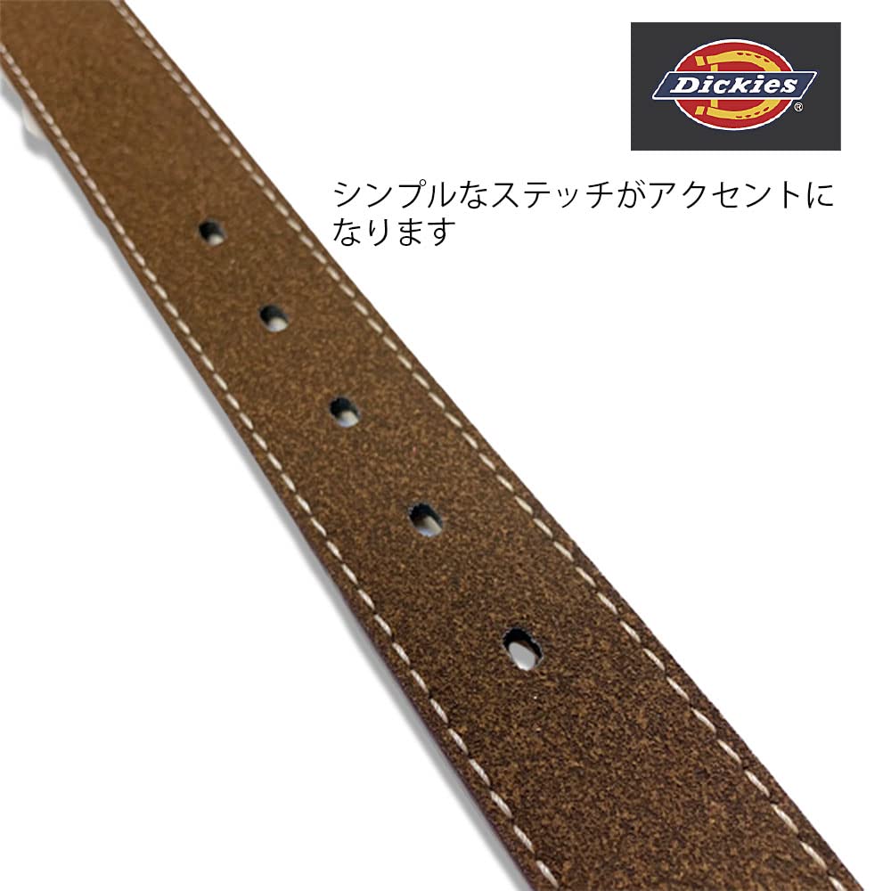 belt Belt width length Authentic DS0360C [Dickies] Suede-like single-stitch (adjustable length/simple) (unisex/belt 35mm/total 115cm) (dark brown)