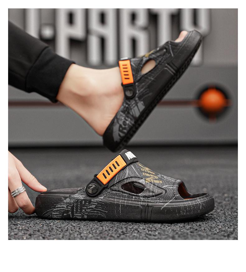 Men's Non-Slip Summer Sandals with Heel - Soft Sole Outdoor Beach Slippers, Plus Size.