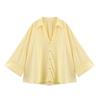 Summer European and American Women's Fashion Slimming Linen Multi-colored Striped Long Sleeve Shirt Top