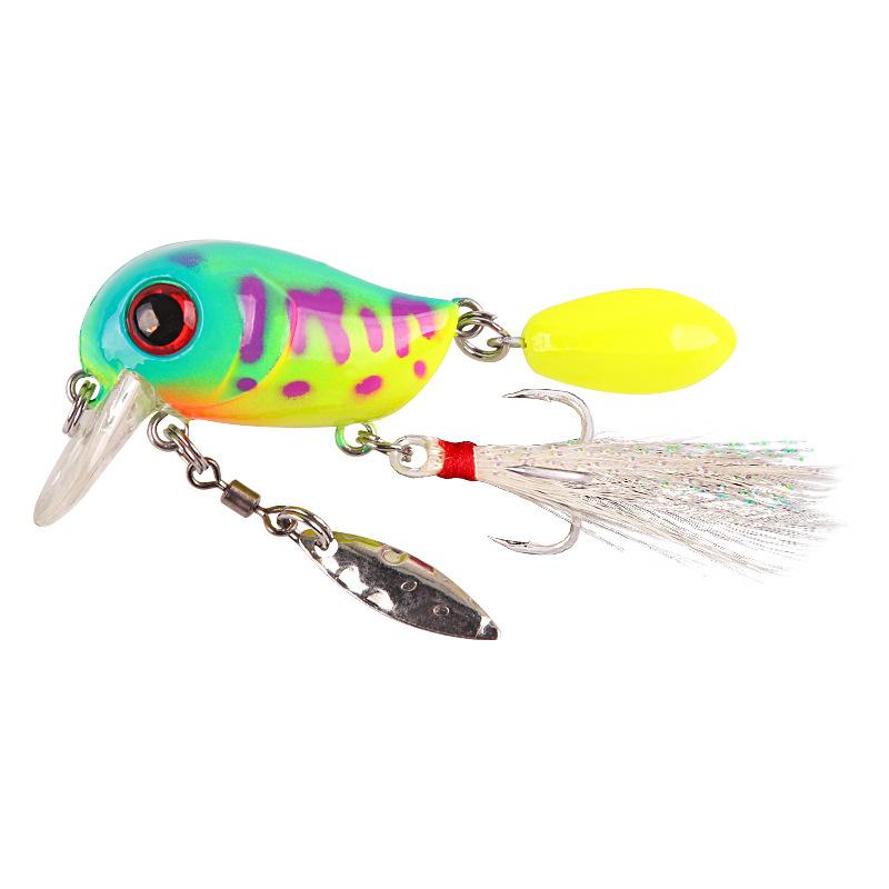 Spinnerbait with Feather Treble Hook Japanese Ultralight Fishing for Trout