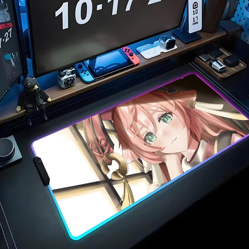 yan fei Mouse Pad RGB Gaming Mousepad Big LED Pad PC Desk Mat Luminous Mouse Pad Large Keyboard Mats Table Rug With Backlit