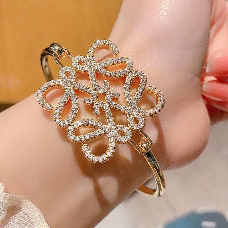 Новый браслет с полыми буквами, винтажный женский браслет, медный ювелирный браслет one size(17-20cm)