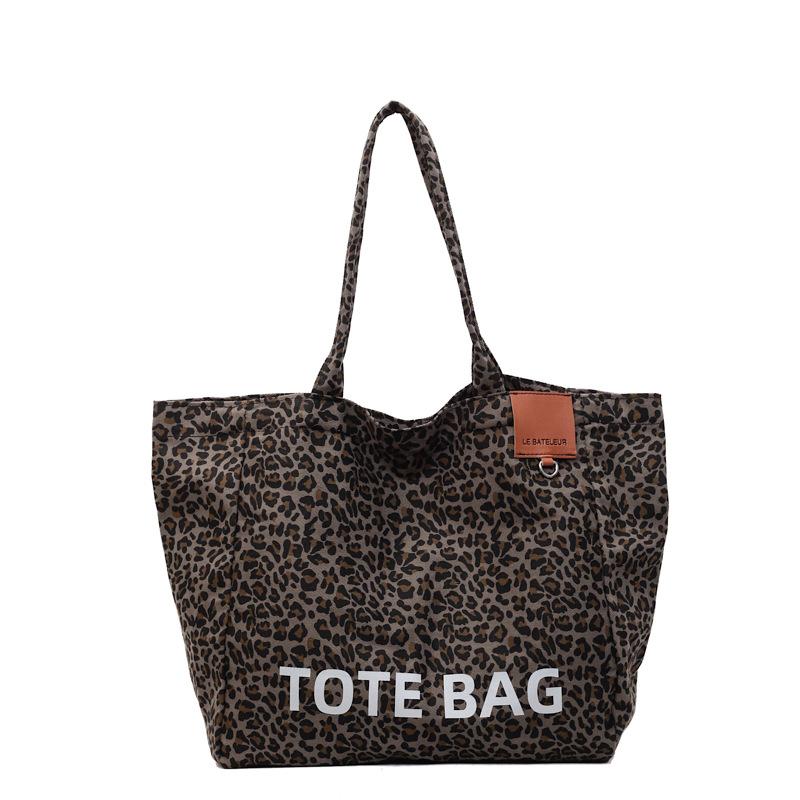 

Fashion leopard print tote bag women s retro Spice Girl women s bag large capacity high-end trend storage shoulder bag темно-коричневого