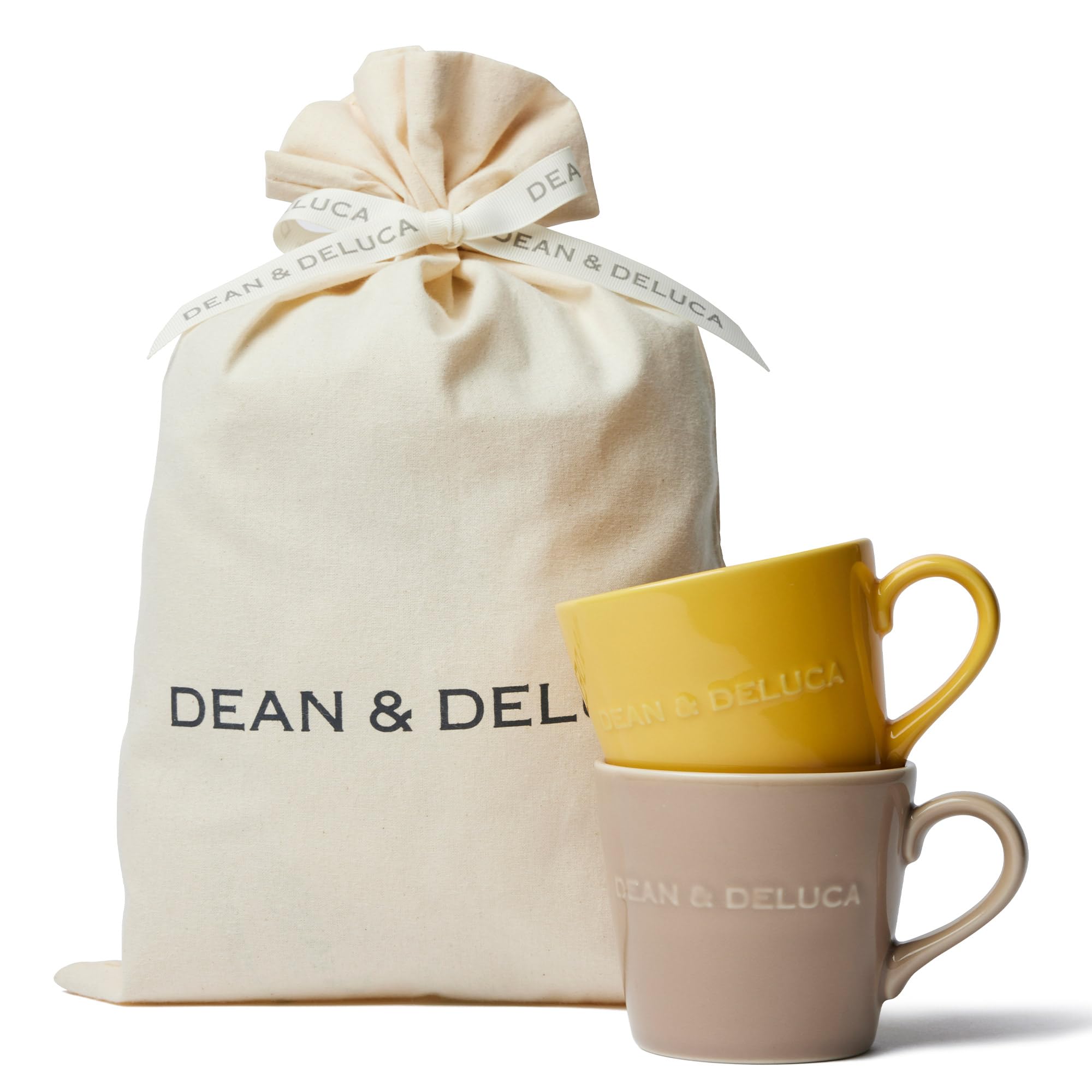 

DEAN & DELUCA Morning Mug Set of 2 (Yellow and Beige)
