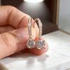 Light Luxury Round Crystal Ear Studs Simple Ladies' Ear Accessories  Spring Summer