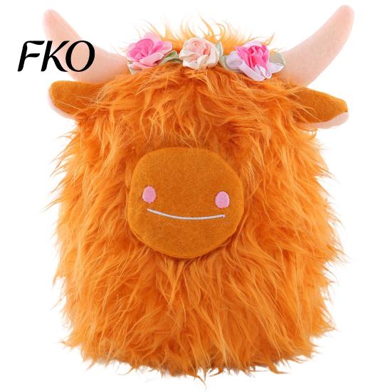 Plush Animal for Kids Highland Cow Stuffed Toy, Cute Fluffy Scottish Safe Toy Doll, Soft Farm Cattle Doll Kids, Adults