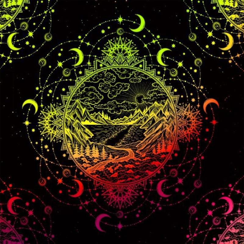 Mysterious Pattern Astrologys Altars Cloth Tarot Tablecloth Divinations Table Cloth Tapestry Decor Witchcraft Supplies A 50x50cm