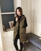 TASOGARA Down Perfect for Fall and Winter Women's Vest, Long, Padded, Lightweight, Hooded, (JP, Alphabet, M, Green)