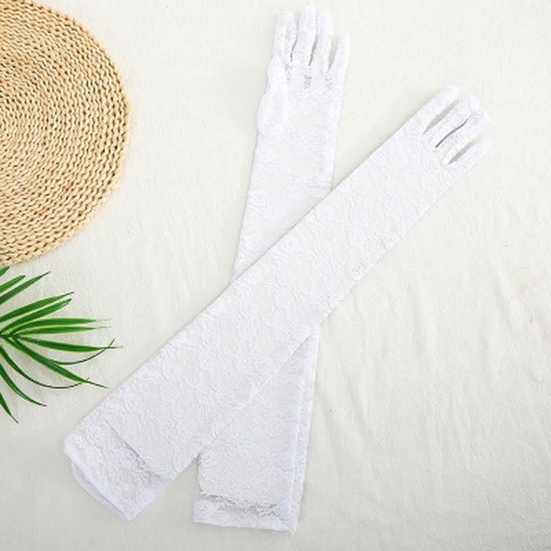 Сексуальные кружевные перчатки, женские летние солнцезащитные перчатки, кружевные перчатки, УФ-драйв, длинные тонкие перчатки на пальцах Green