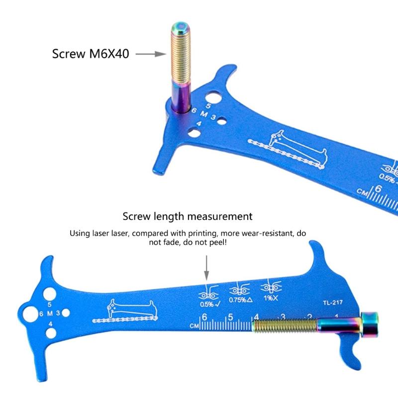 Mountain Bike Chain Gauge Measurement Ruler Bike Wear Checker Indicators Bicycles Chain Repair Tool Easy to Use