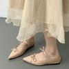 Fashion Women's Fashion Pointy Sandals Spring Pointy Shallow Mouth Butterfly Knot Soft Sole Anti-slip Wear-resistant Slippers