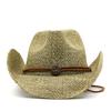 Simple salty grass handmade western denim straw hat top hat outdoor beach hat sun hat NZCM