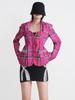 Women's Spring 2025 Korean Square Collar Diamond Backless Suit Jacket