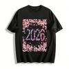 2026 New Year Limited Floral Number Print Casual Versatile Top Pure Cotton T-shirt
