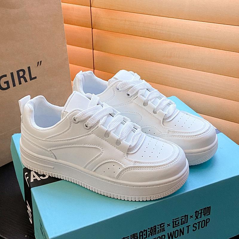 Autumn Little White Shoes Female Student Shoes New Campus Style Pure White Ultra-light Thick-soled Versatile Casual Board Shoes