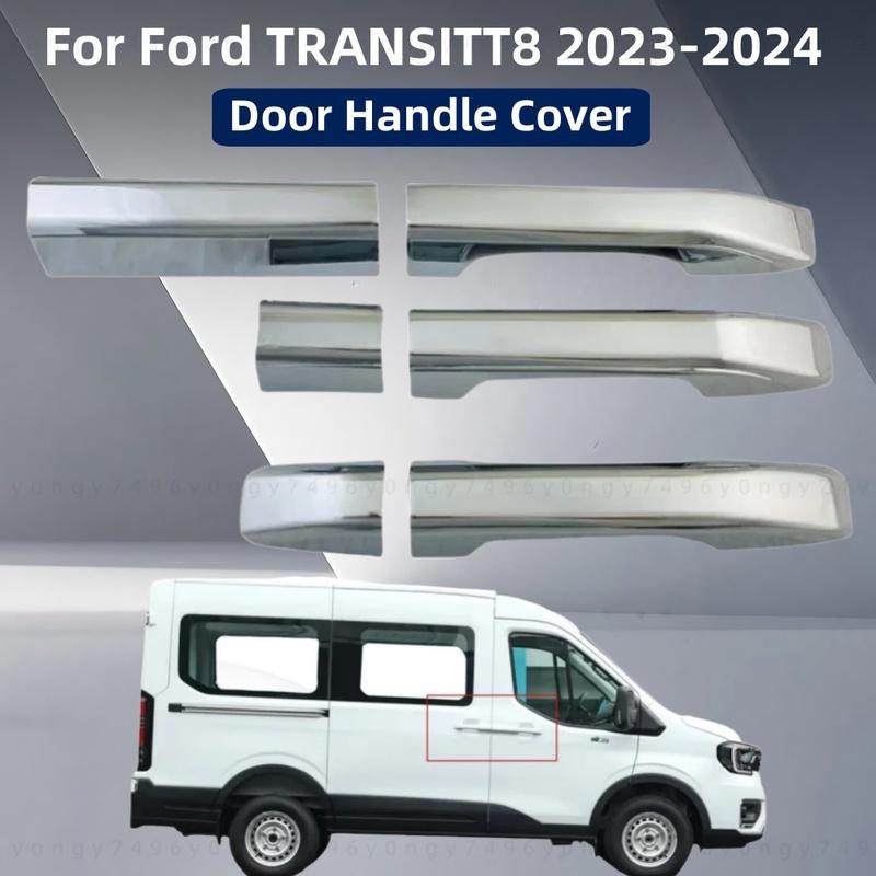 Autozubehör Für Ford TRANSIT T8  2024 2025 ABS Chrom Auto Teile Türgriffabdeckung Zierleiste Auto Dekoration Klebe-Stil