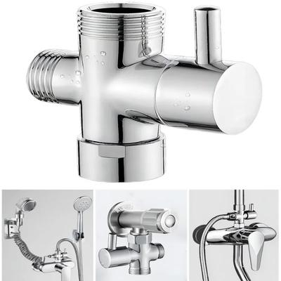 Three-Way Shower Shunt Valve - Easy Install Diverter Valve Water Separator Shower Tee Adapter Adjustable Replacement Part