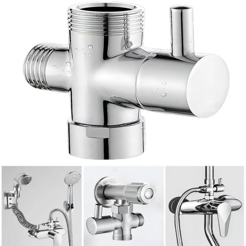 Three-Way Shower Shunt Valve - Easy Install Diverter Valve Water Separator Shower Tee Adapter Adjustable Replacement Part