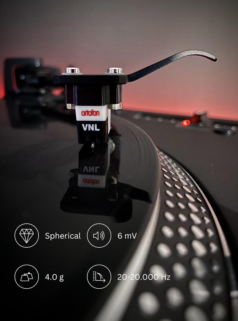Ortofon VNL Pré-montado Ortofon MM Cartucho Estéreo Stylus Padrão Incluído Headshell Instalado Agulha Redonda Para DJ VNL SH-4Black Tocar/Ouvir