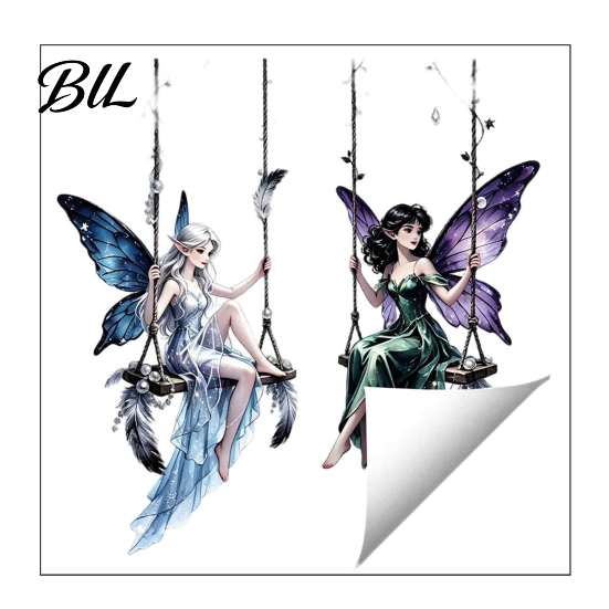 Children Room Decor Swing Fairy Switch Sticker, Decorative PVC Self Adhesive Wall Decal for Light And Socket Panels, Plate Stickers Romantic Art with