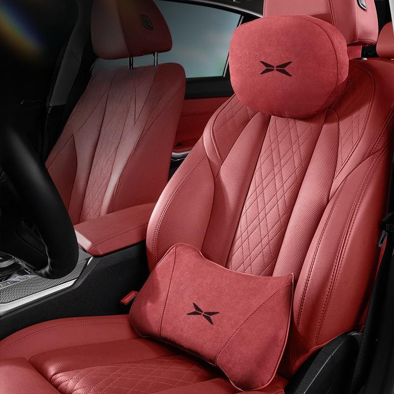 For XPENG G6 G9 X9 P7+ Car Neck Pillow Suede Headrest Waist Lumbar Cushion Soft Pillows Seat Supports Car Accessories Interior