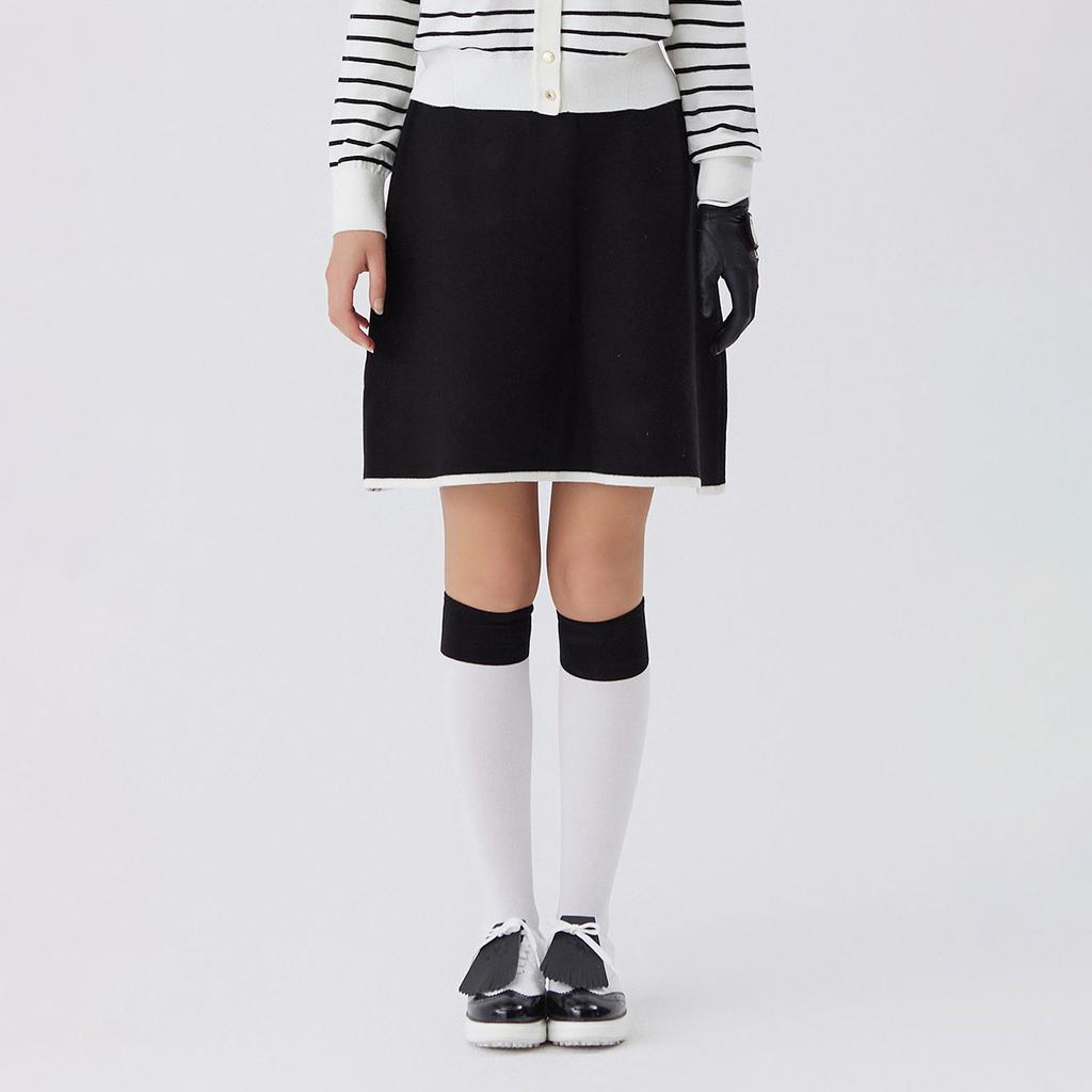 MARTINE GOLF Knit Pleats Culottes_Black