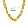 Men's 18k Gold Plated Cylindrical Necklace with Spaced Pumpkin Beads - Creative Fashion Accessory