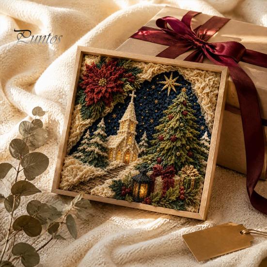 Fabric Poke Art Kit 3D Christian for Adults, Faith Inspired Religious Birthday Gift Ideas Craft Kit, DIY Christmas Wall Handmade Holiday Decor