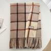 Scarf New imitation cashmere color plaid scarf female Korean version autumn and winter plaid scarf fringed shawl scarf