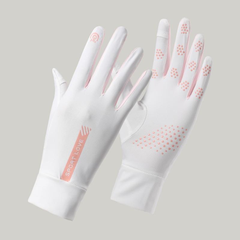 Sunscreen Gloves Summer Driving Women Summer UV Protection Non-slip Riding Electric Vehicles Thin Sunshade Ice Silk Breathable Dew Finger
