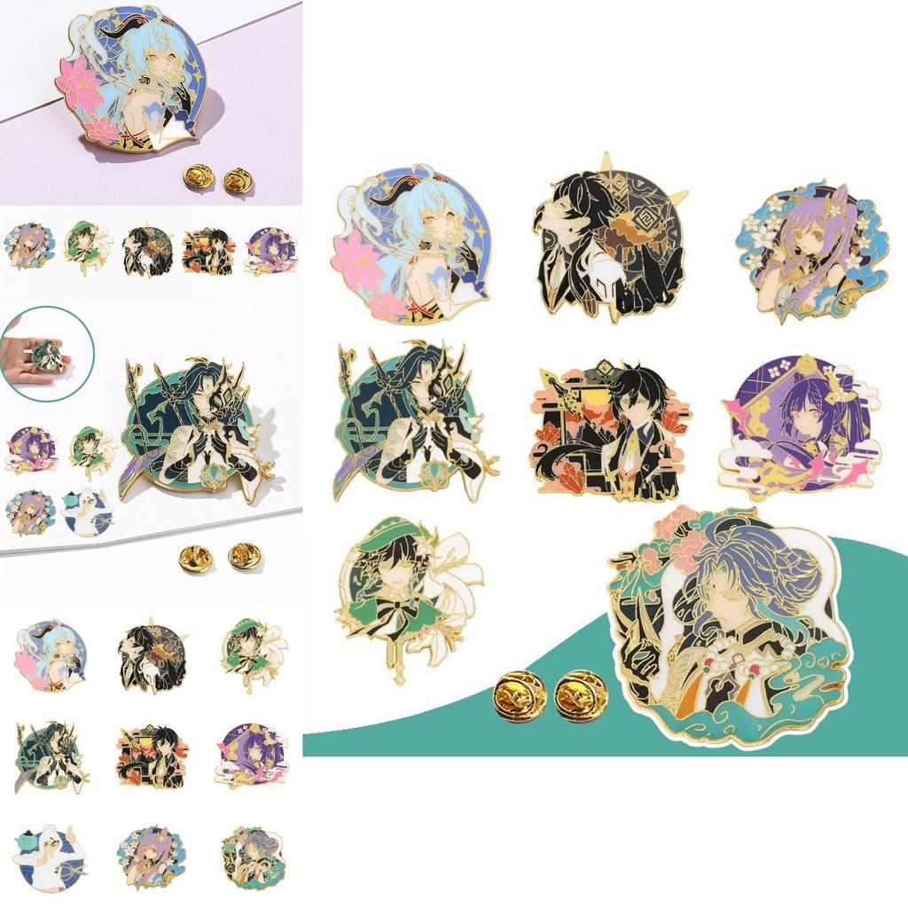 Vibrant Genshin Impact Character Badge High Quality Metal Brooch For Game Fans